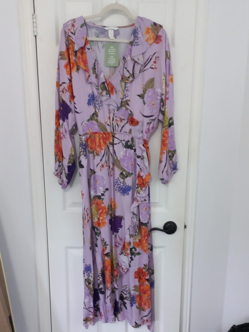 H&M Floral Lavender Ruffle Maxi Dress - Women